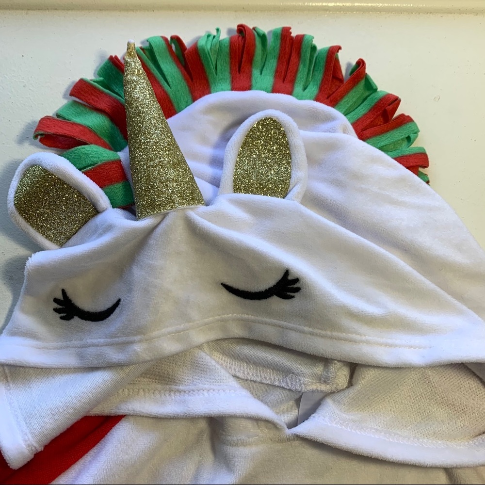 Justice Hooded Christmas Unicorn Pajama Set - Picture 7 of 15